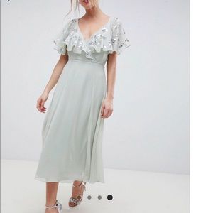 ASOS Mint Green Midi Wrap Dress